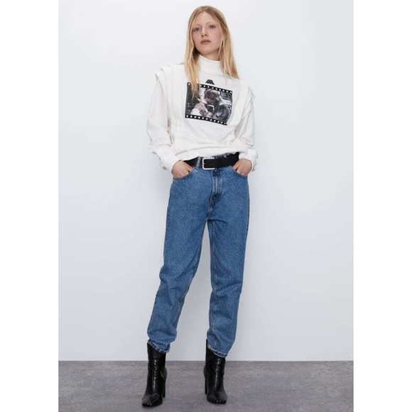 NEW Zara Star Wars Princess Leia Han Solo Mock Neck Sweatshirt Small - Picture 13 of 17